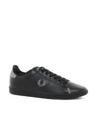 Baskets basses en cuir noires Fred Perry