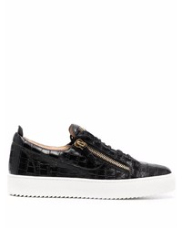 Baskets basses en cuir noires Giuseppe Zanotti