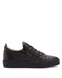 Baskets basses en cuir noires Giuseppe Zanotti