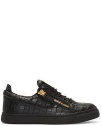 Baskets basses en cuir noires Giuseppe Zanotti