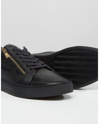 Baskets basses en cuir noires