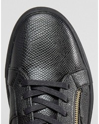 Baskets basses en cuir noires