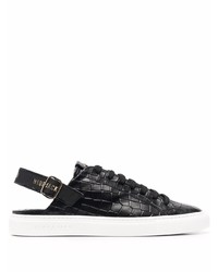 Baskets basses en cuir noires Hide&Jack