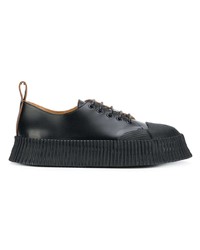 Baskets basses en cuir noires Jil Sander