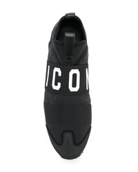 Baskets basses en cuir noires DSQUARED2