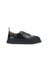 Baskets basses en cuir noires Jil Sander