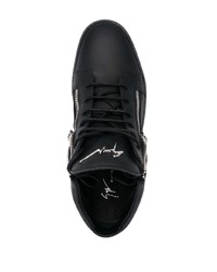 Baskets basses en cuir noires Giuseppe Zanotti