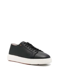 Baskets basses en cuir noires Santoni