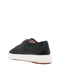 Baskets basses en cuir noires Santoni