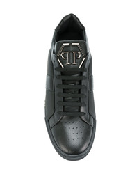 Baskets basses en cuir noires Philipp Plein