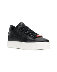 Baskets basses en cuir noires DSQUARED2