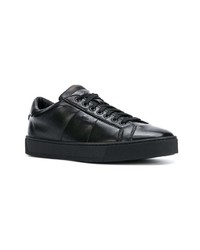 Baskets basses en cuir noires Santoni