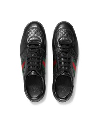 Baskets basses en cuir noires Gucci