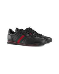 Baskets basses en cuir noires Gucci