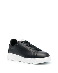 Baskets basses en cuir noires Emporio Armani