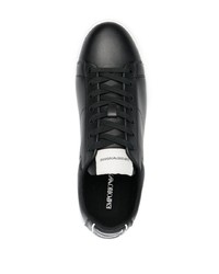 Baskets basses en cuir noires Emporio Armani