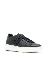 Baskets basses en cuir noires Philipp Plein