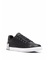 Baskets basses en cuir noires Moschino