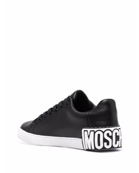 Baskets basses en cuir noires Moschino