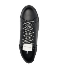 Baskets basses en cuir noires Emporio Armani