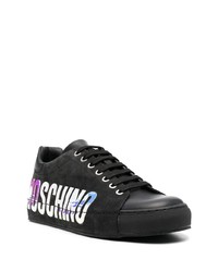 Baskets basses en cuir noires Moschino