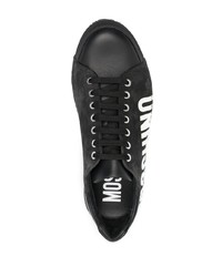 Baskets basses en cuir noires Moschino