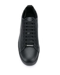 Baskets basses en cuir noires Emporio Armani