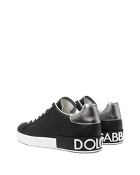 Baskets basses en cuir noires Dolce & Gabbana