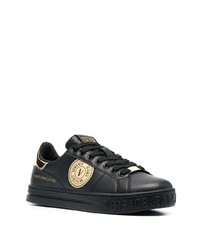 Baskets basses en cuir noires VERSACE JEANS COUTURE