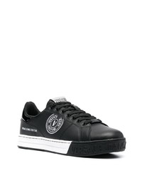 Baskets basses en cuir noires VERSACE JEANS COUTURE