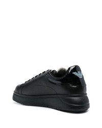 Baskets basses en cuir noires Emporio Armani