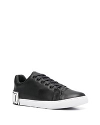 Baskets basses en cuir noires Moschino