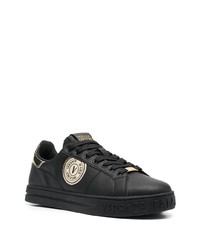 Baskets basses en cuir noires VERSACE JEANS COUTURE