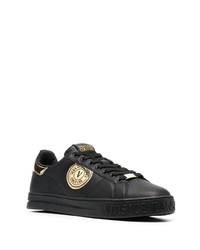 Baskets basses en cuir noires VERSACE JEANS COUTURE