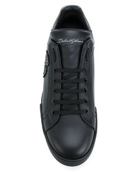 Baskets basses en cuir noires Dolce & Gabbana