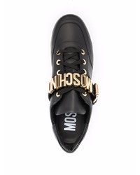 Baskets basses en cuir noires Moschino