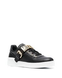 Baskets basses en cuir noires Moschino