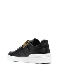 Baskets basses en cuir noires Moschino