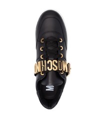 Baskets basses en cuir noires Moschino