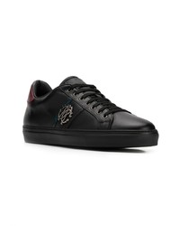 Baskets basses en cuir noires Roberto Cavalli