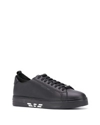 Baskets basses en cuir noires Emporio Armani