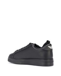 Baskets basses en cuir noires Emporio Armani