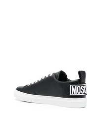 Baskets basses en cuir noires Moschino