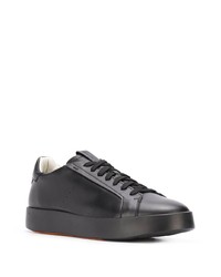 Baskets basses en cuir noires Santoni