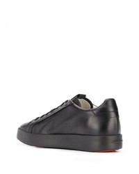 Baskets basses en cuir noires Santoni