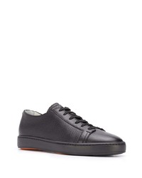 Baskets basses en cuir noires Santoni