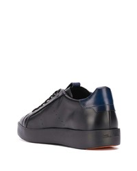 Baskets basses en cuir noires Santoni