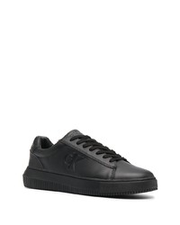 Baskets basses en cuir noires Calvin Klein