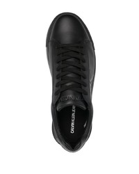 Baskets basses en cuir noires Calvin Klein