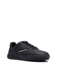 Baskets basses en cuir noires Emporio Armani